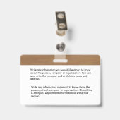 Identifizierungskarte für den Mitarbeiter Ausweis (Rückseite mit Clip)