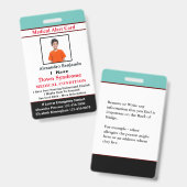 Identifizierungskarte für die medizinische Warnmel Ausweis (Vorder- & Rückseite)