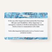 Identifizierungskarte für Kinder-Jungen-Mädchen Ausweis (Rückseite)