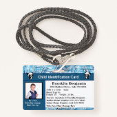 Identifizierungskarte für Kinder-Jungen-Mädchen Ausweis (Vorderseite mit Schlüsselband)