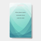 Identifizierungsnummer des aquamarinen Abstrakten  Ausweis (Rückseite)