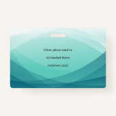 Identifizierungsnummer des aquamarinen Abstrakten  Ausweis (Rückseite)