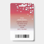 Identifizierungsnummer des vertikalen roten, graue ausweis (Rückseite)