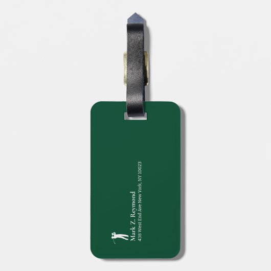 Identify Golfer Belongings Green Gepäckanhänger (Rückseite vertikal)