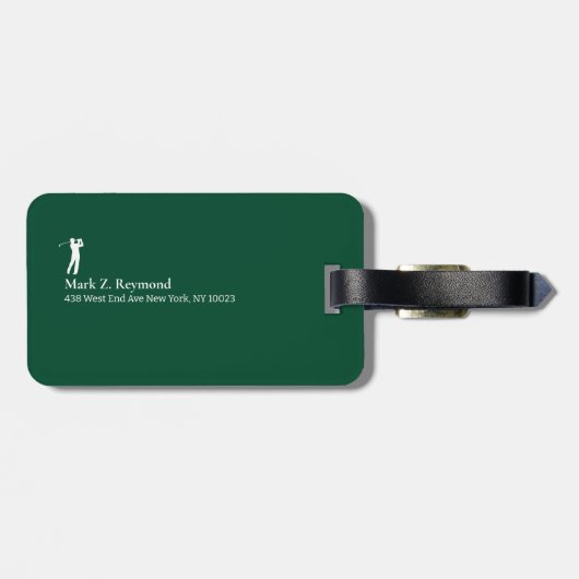 Identify Golfer Belongings Green Gepäckanhänger (Rückseite horizontal)