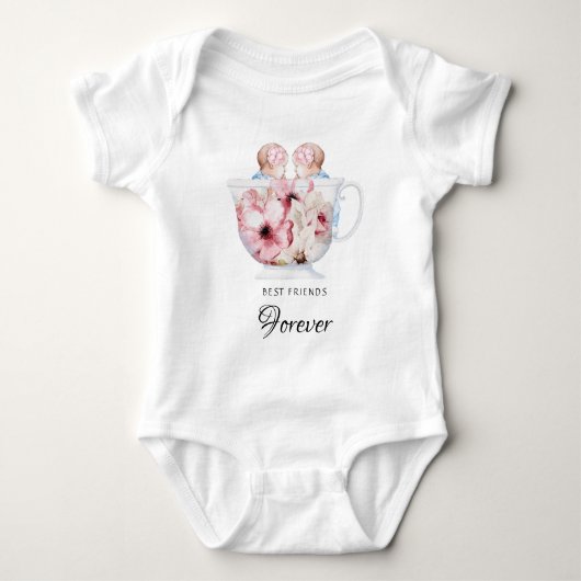 *~*Identische TWIN Schwestern Baby T - Shirt Kinde (Vorderseite)