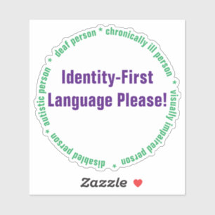 Identität-zuerst-Sprache individuell zugeschnitten Aufkleber