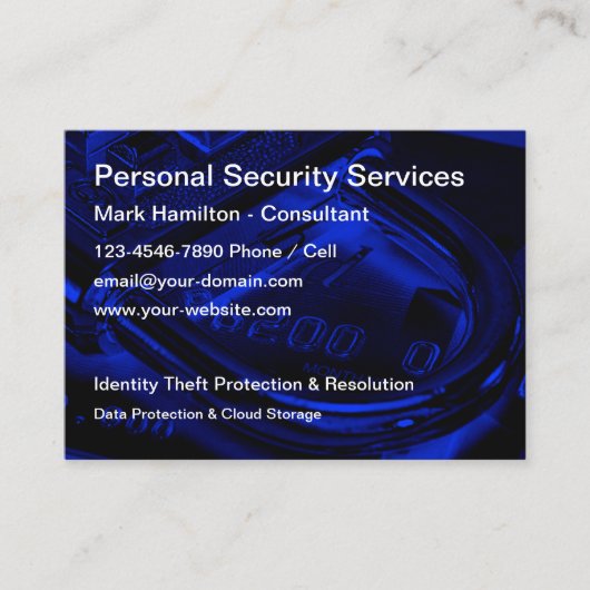 Identitätsdiebstahl und Datensicherheit  Visitenkarte (Vorderseite)