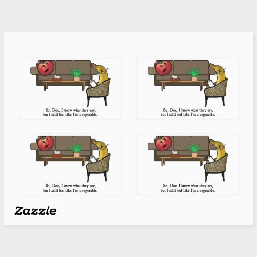 Identitätskrise, Tomatensüge Psychiater Rechteckiger Aufkleber (Blatt)