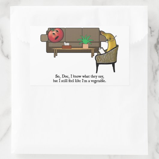 Identitätskrise, Tomatensüge Psychiater Rechteckiger Aufkleber (Tasche)