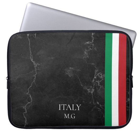 Identity Tech Custom Black Marble Laptop Sleeve (Vorderseite)