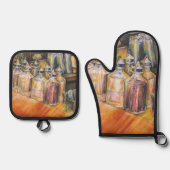 Ideologie des goldenen Lichts. Ofenhandschuh & Topflappen-Set (Vorderseite)