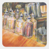 Ideologie des goldenen Lichts Quadratischer Aufkleber (Vorderseite)