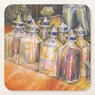 Ideologie des goldenen Lichts Rechteckiger Pappuntersetzer