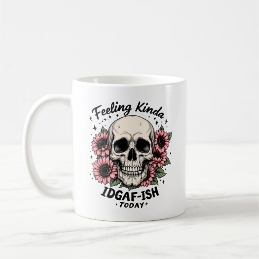 IDGAF-ISH-Tasse | Funny Skull Floral Coffee Cup Kaffeetasse (Links)