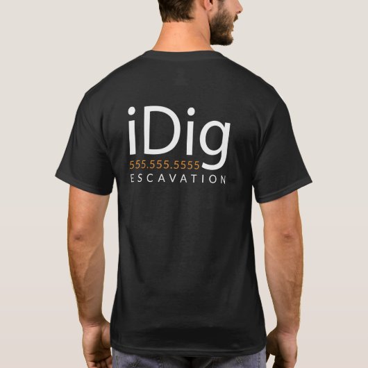 iDIG. Bagger. Löffelbagger-Betreiber. Geschenk und T-Shirt (Rückseite)