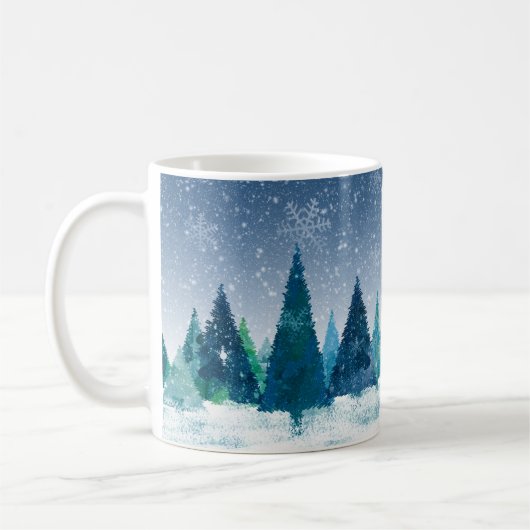 Idillyc Serene Whimsical Magical Snow Landschaft Kaffeetasse (Links)