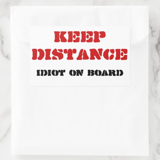 Idiot an Bord der Aufkleber (Tasche)