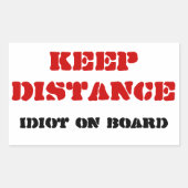 Idiot an Bord der Aufkleber (Vorderseite)