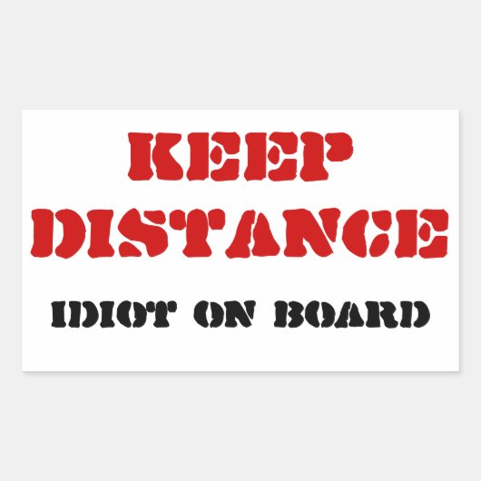Idiot an Bord der Aufkleber (Vorderseite)