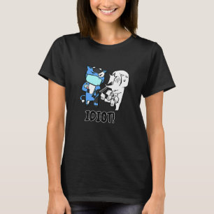 Idiot Blue Cow Maskottchen T-Shirt