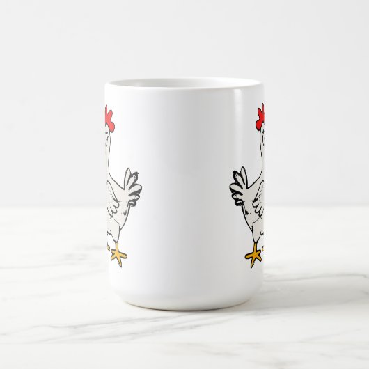 Idiot Chicken Funny Sarcastic Breakfast Phrase Kaffeetasse (Mittel)