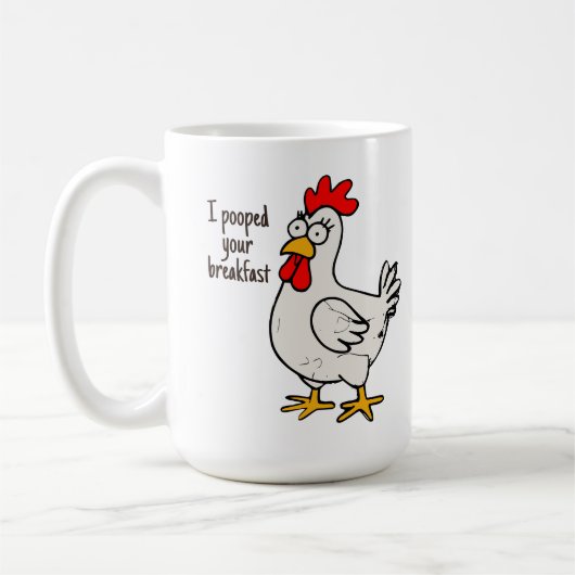 Idiot Chicken Funny Sarcastic Breakfast Phrase Kaffeetasse (Links)