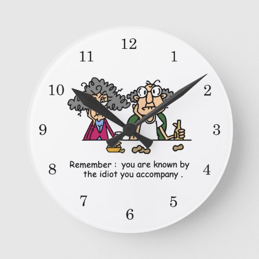 Idiot Company Runde Wanduhr (Vorderseite)