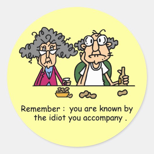 Idiot Company Runder Aufkleber (Vorderseite)