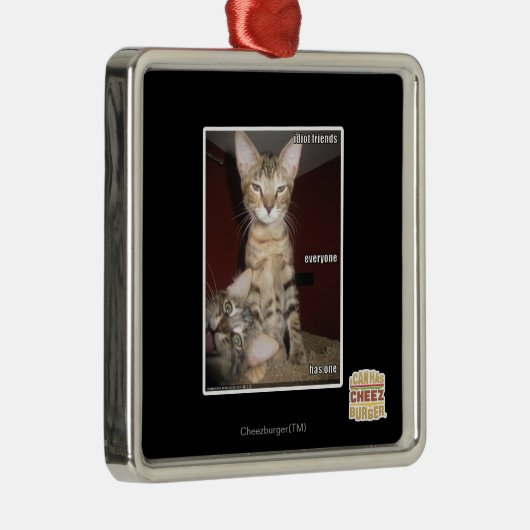 Idiot-Freunde Ornament Aus Metall (Rechts)