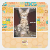 Idiot Friends Quadratischer Aufkleber (Vorderseite)