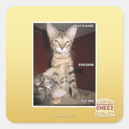 Idiot Friends Quadratischer Aufkleber (Vorderseite)