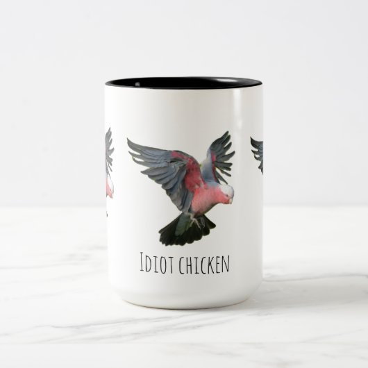 Idiot Huhn Zweifarbige Tasse (Mittel)