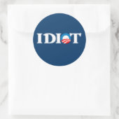 Idiot Obama Runder Aufkleber (Tasche)