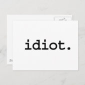 Idiot. Postkarte (Vorne/Hinten)