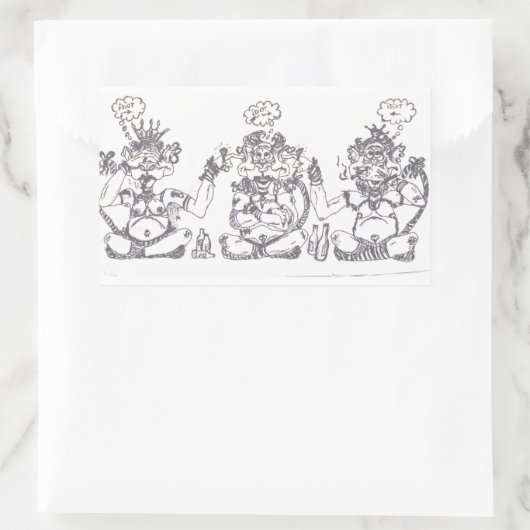 Idiot Rechteckiger Aufkleber (Tasche)