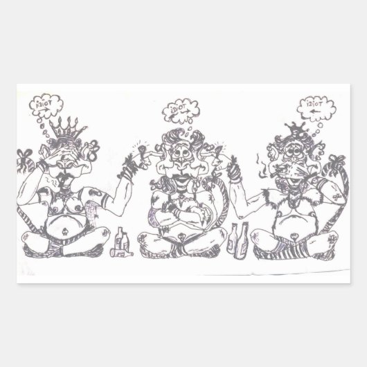 Idiot Rechteckiger Aufkleber (Vorderseite)