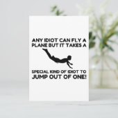 IDIOT SKYDIVING DANKESKARTE (Stehend Vorderseite)