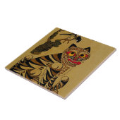 Idiot Tiger und Scolding Magpie Korean Minhwa Fliese (Seite)