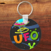 Idioten auf dem Weltraum sagen hallo Schlüsselanhänger (Rückseite)