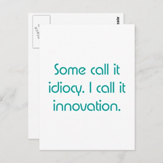 Idiotie oder Innovation Postkarte (Vorne/Hinten)