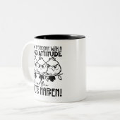 Idiots Happen Funny Bird Quote Gifts Zweifarbige Tasse (Vorderseite Links)