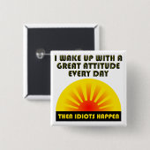 Idiots Happen Funny Button (Vorne & Hinten)