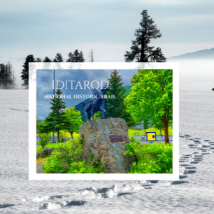 Iditarod Trail Mile Zero, Trail Blazers Statue Postkarte