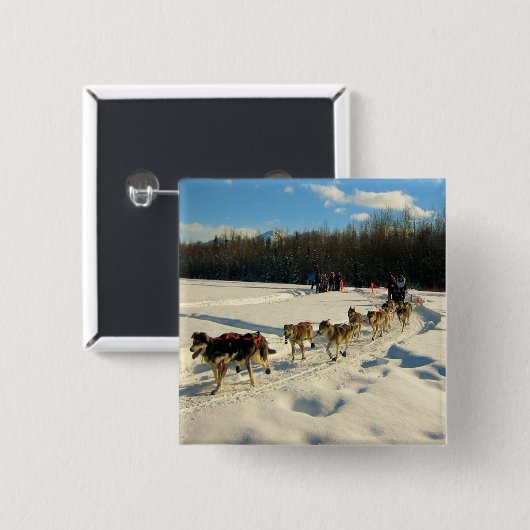 Iditarod Trail Schlittenhunde Button (Vorne & Hinten)