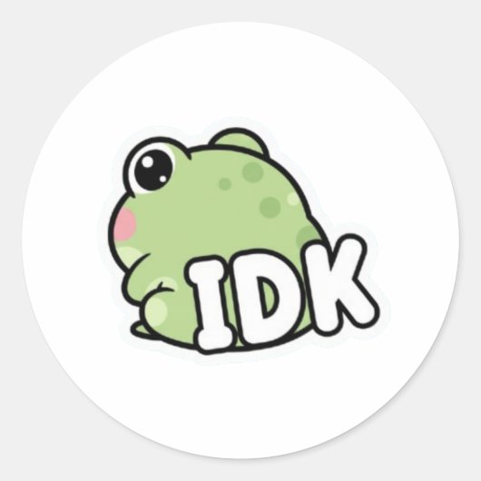 IDK Frosch Aufkleber Süßer ignorierender Frosch Mi (Vorderseite)