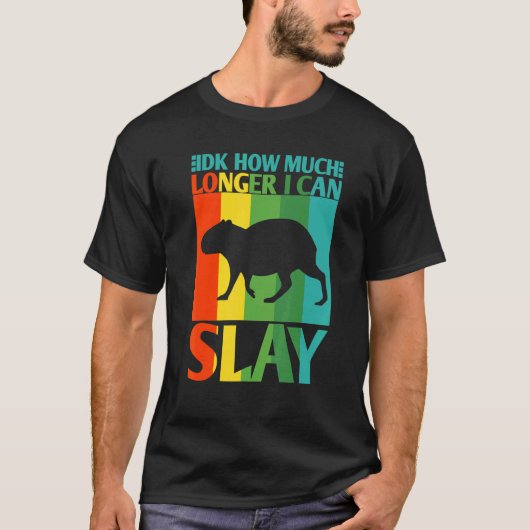 Idk, wie lange ich Capybara Meme Vint noch töten k T-Shirt (Vorderseite)