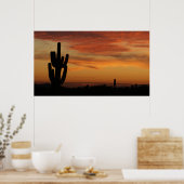IDKP Arizona Kaktus bei Sonnenuntergang Poster (Küche)