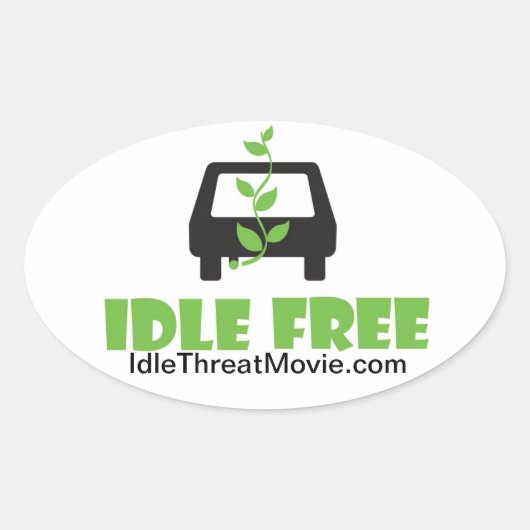 Idle-Free-Autoaufkleber Ovaler Aufkleber (Vorderseite)