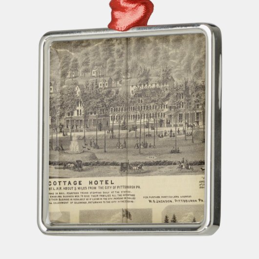 Idlewood Hütten-Hotel nahe Pittsburgh Silbernes Ornament (Links)
